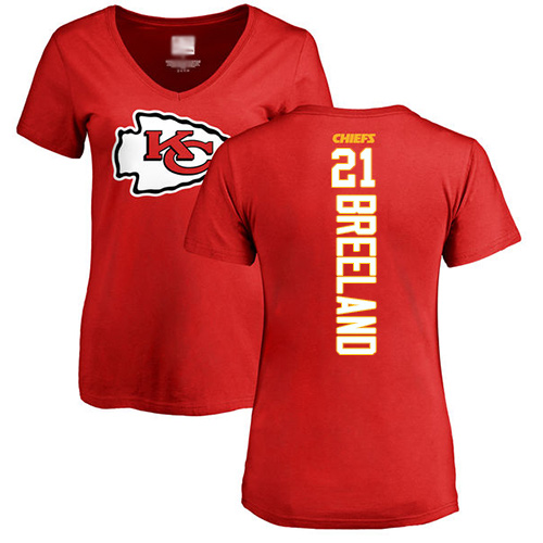 Women Football Kansas City Chiefs #21 Breeland Bashaud Red Backer T-Shirt->youth nfl jersey->Youth Jersey